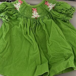 Charming Green Smocked Kids Blouse